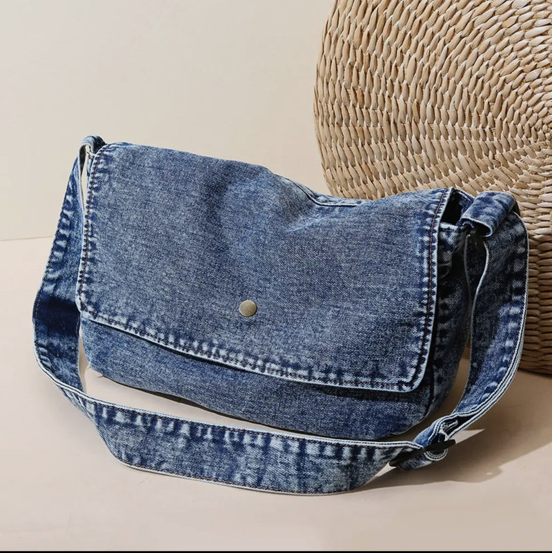 Denim shoulder bag