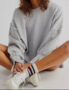 Solid color irregular slouchy sweatshirt