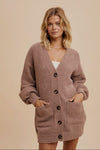 Fuzzy chenille cardigan