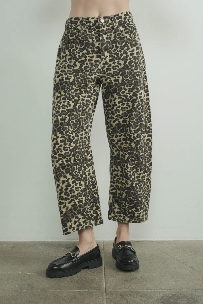 Leopard barrel pant