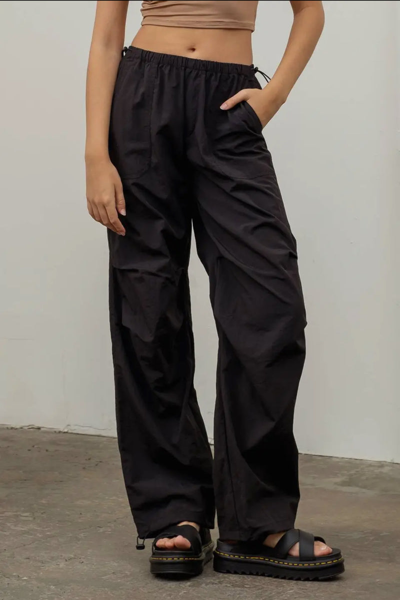 drawstring wide leg pant