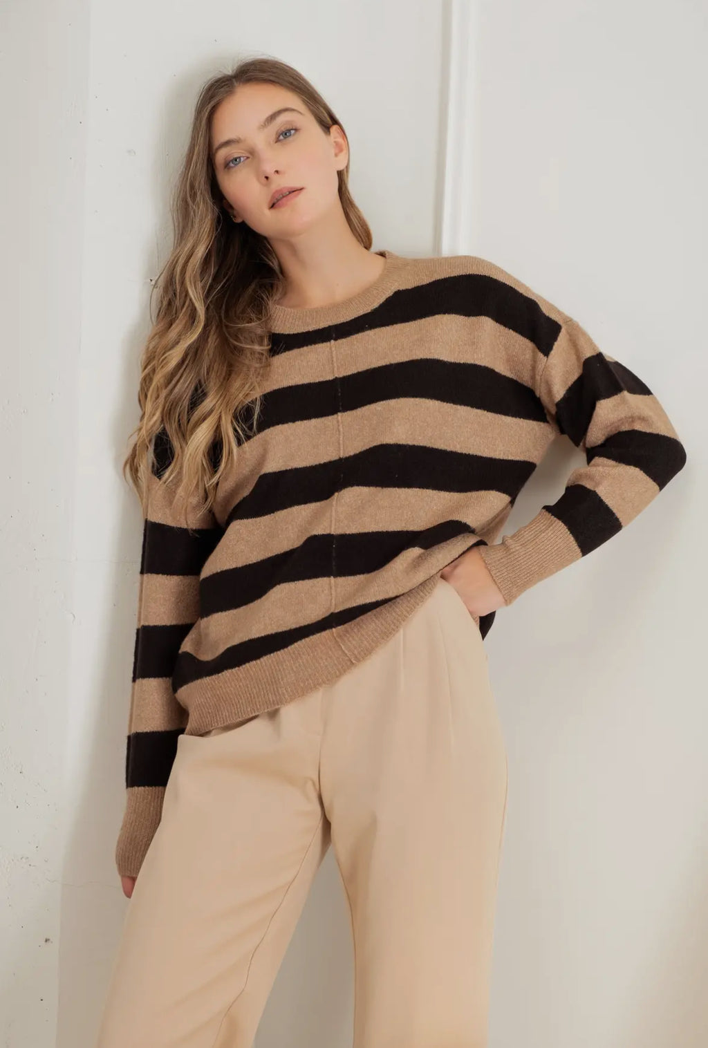 Stripe crewneck sweater